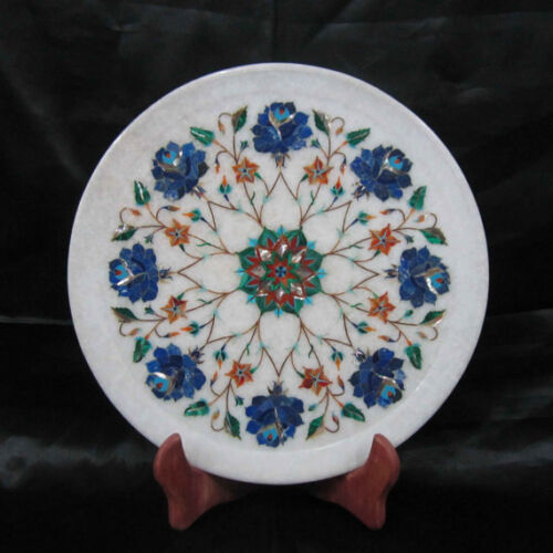 12" wall decorative marble Plate inlaid with natural stones Home Decor - Picture 1 of 3