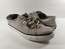 Sperry Top-Sider Women's Shoes Gray slip on Canvas Striped 95736 - Size 8.5M
