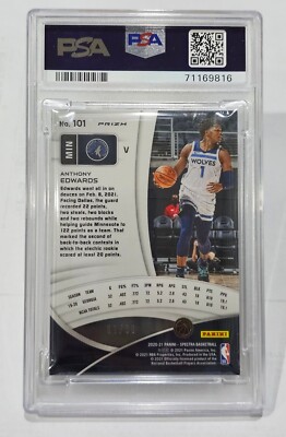 2020-21 SPECTRA ANTHONY EDWARDS VARIATION CELESTIAL /99 ROOKIE RC 
