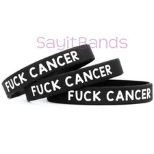 Three 3 F  Cancer Wristbands - Silicone Bracelets Fundraiser Awareness Bands