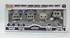 Funko Pop! Disney Mickey and Friends Black & White 4 Pack Set