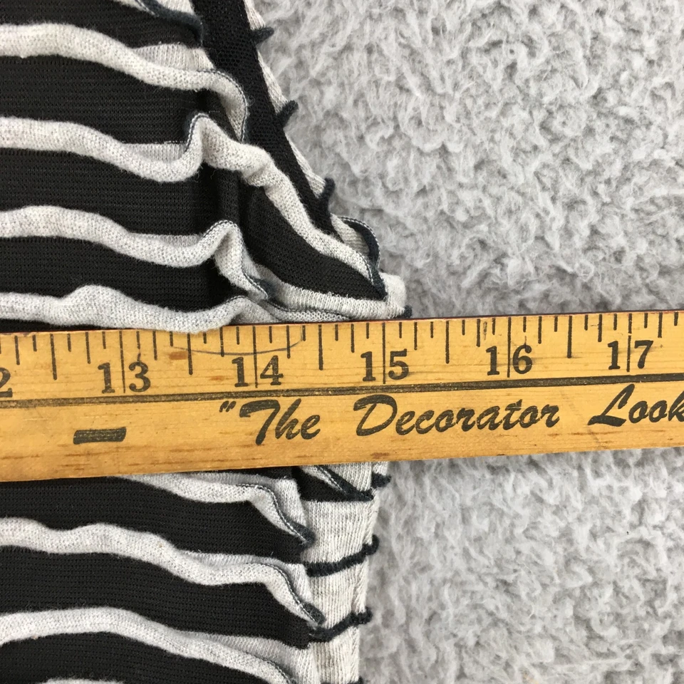 Nicole Miller Midi Sheath Dress Womens M Black Gray Stripe Zip Back Sleeveless - Image 3 of 4