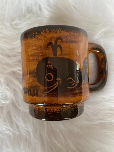 Baby Whale Mug RARE Vintage Fisherman Art Hawaiian Handmade Coffee Tea Mug Cup