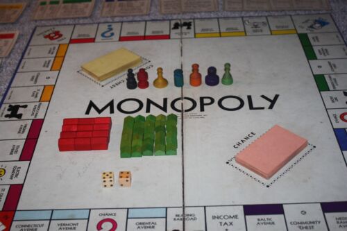 1935 Parker Brothers MONOPOLY Game WOODEN PIECES Complete* PATENTS Rare TOKENS - Picture 3 of 23