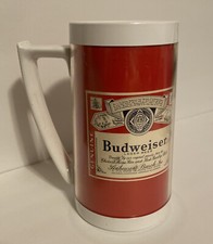 Vintage 1970s Thermo-Serve Mug Budweiser Beer Advertising Anheuser Busch