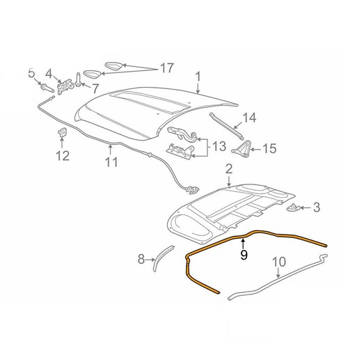 For Jeep Grand Cherokee & Dodge Durango 2011-2021 Front Hood Seal 68070493AA - Picture 5 of 5