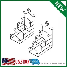 4-Tier Metal Scrollwork Dish Rack Plate Rack Display Stand Holder Cabinet Organi