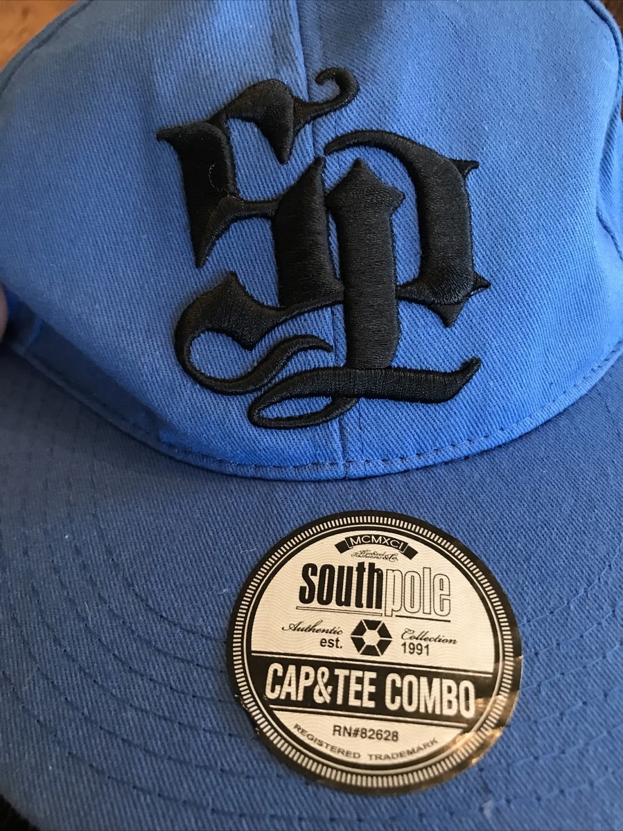 SOUTH POLE Blue Black Fitted 100% Cotton Cap - NEW | eBay