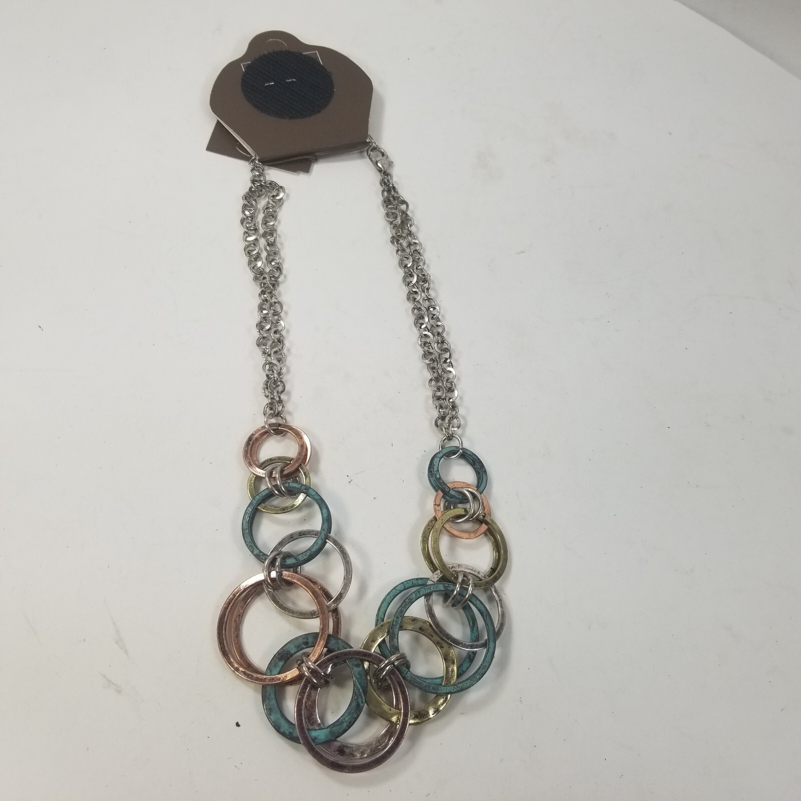 Statement Multi Chain Ring Cluster Chunky Boho Ne… - image 4