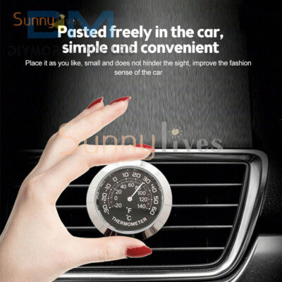 Round Household Car Analog Thermometer Hygrometer Humidity Monitor Meter Gauge