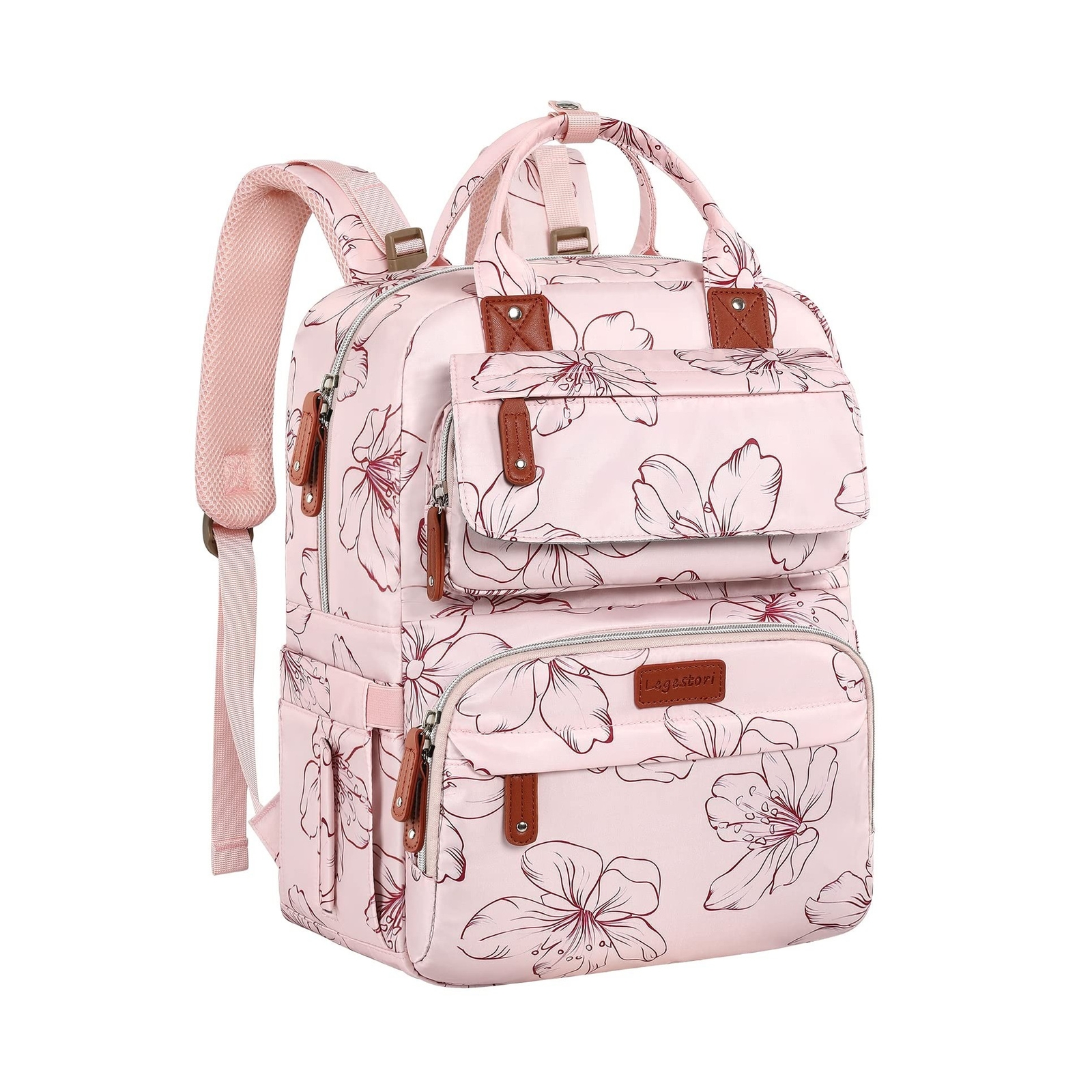 Diaper Bag Backpack, Baby Girl Diaper Bag for Mom, Large Pink Diaper Bag Back...-image