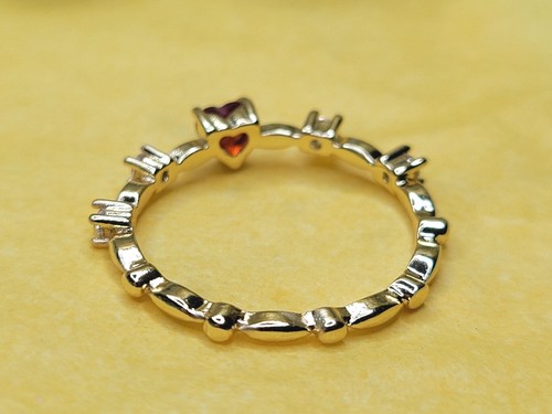 18 Karat gelbvergoldeter Ring kubischer Zirkonia Versprechen Geschenk Verlobung Gr. 8 - Bild 5 von 6