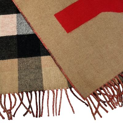 Burberry Archive Beige Reversible Cashmere Logo-to-Check Mega