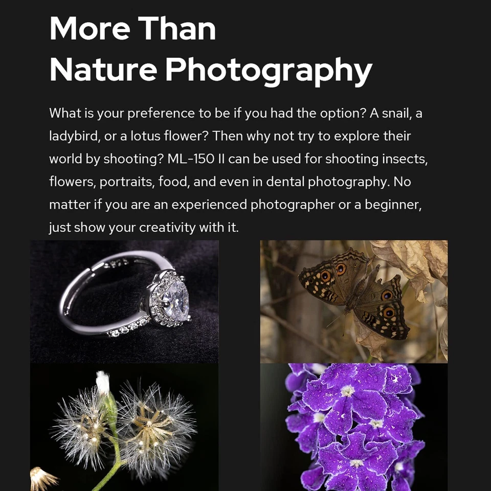 Godox ML-150II LED Macro Ring Flash 5800K±200K for DSLR Cameras Shooting - Image 4 of 4