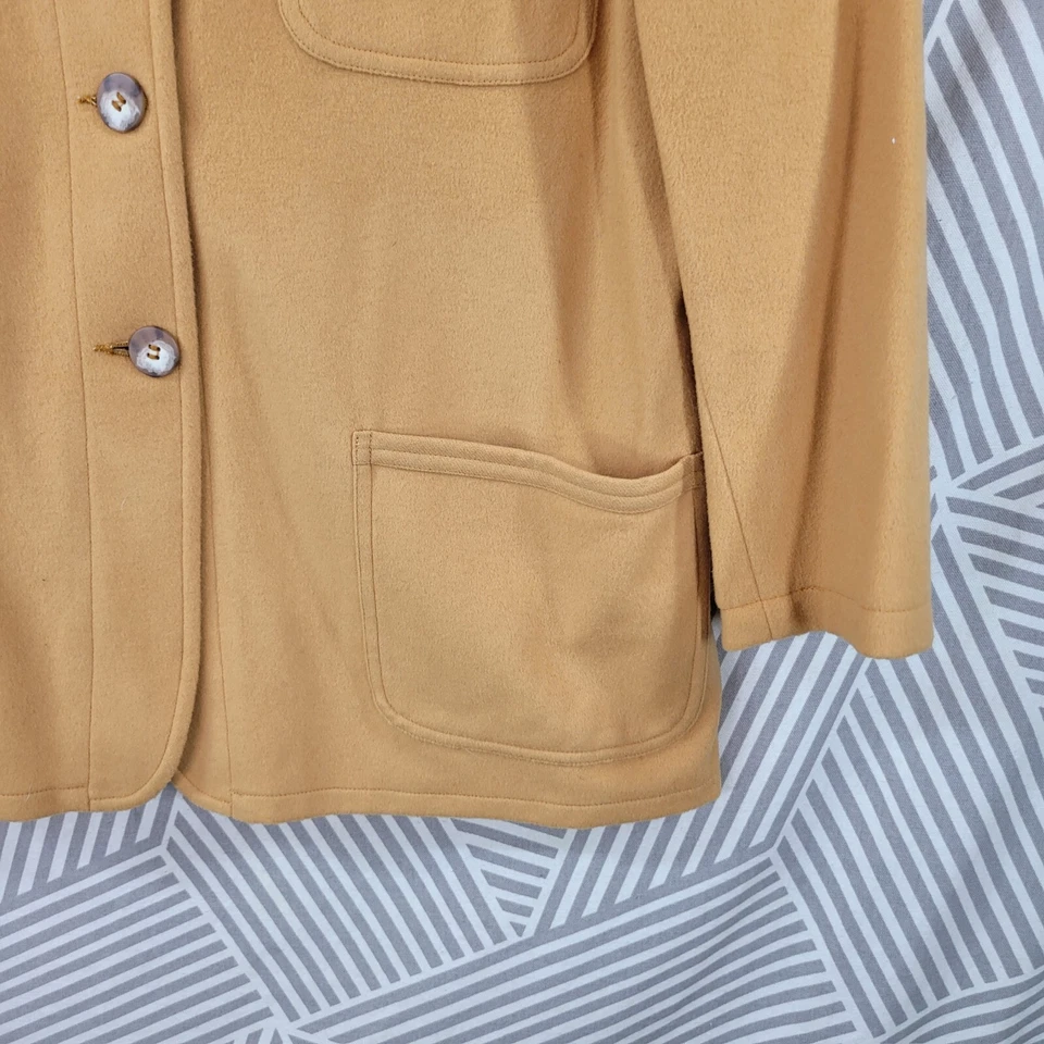 复古 90 年代 限量尺寸小号开衫毛衣夹克 毛毡羊毛橙色 — 第 3/4 张图片