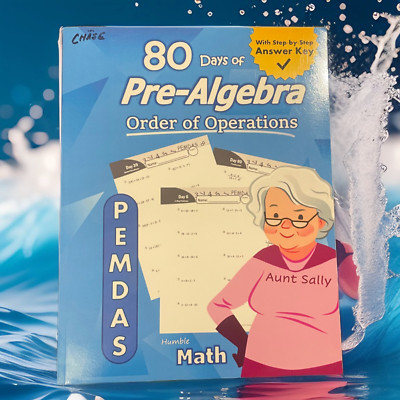 Pre - Algebra! Orders of Operations! Workbook! Answer Key! 80 days! Book! Math! 