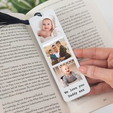 Personalised Metal Bookmark, Custom Photos & Text Page Marker, Gift for Him Dad