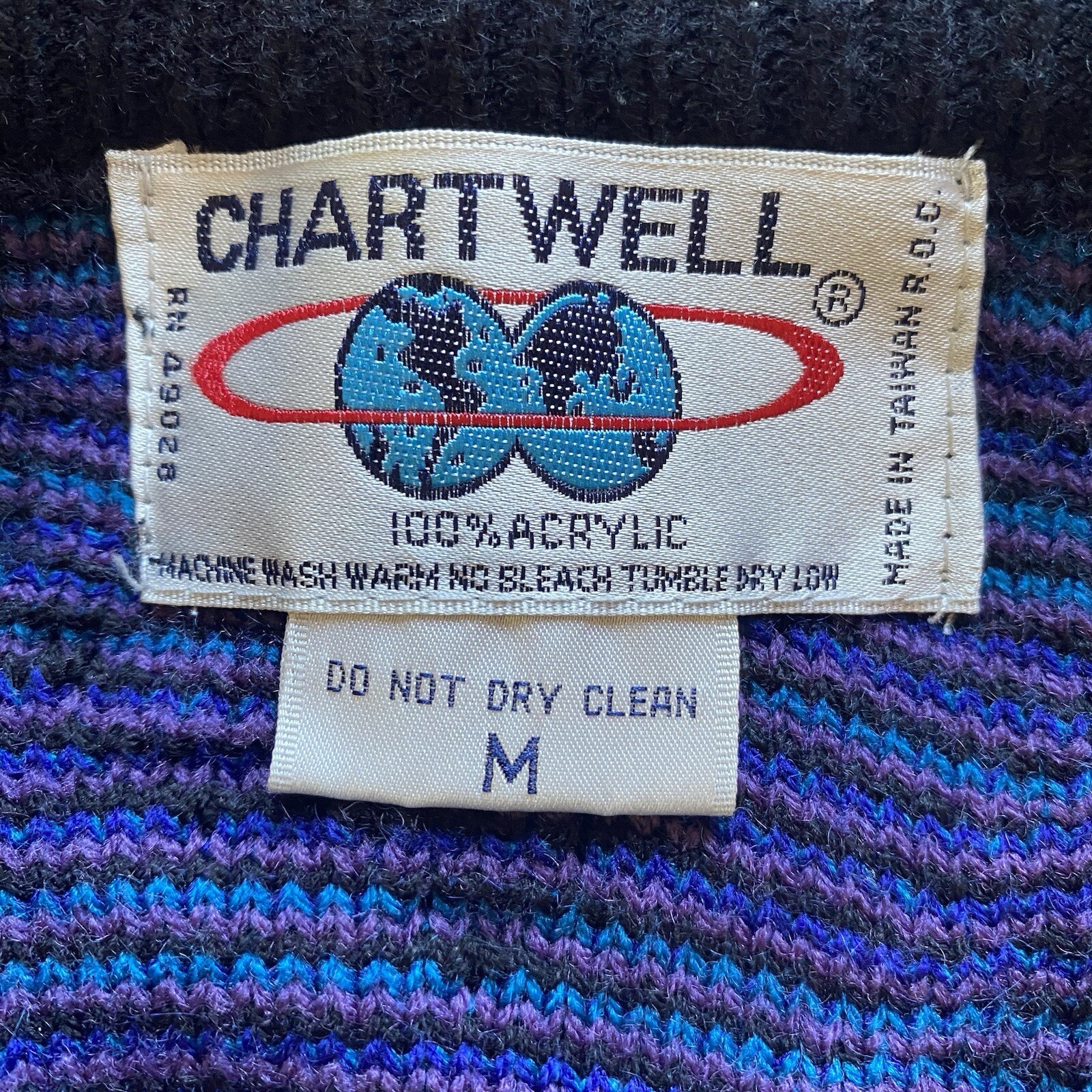 Vintage Chartwell Button Up Cardigan Sweater. Medium. Acrylic. Unisex. R.O.C. image 6
