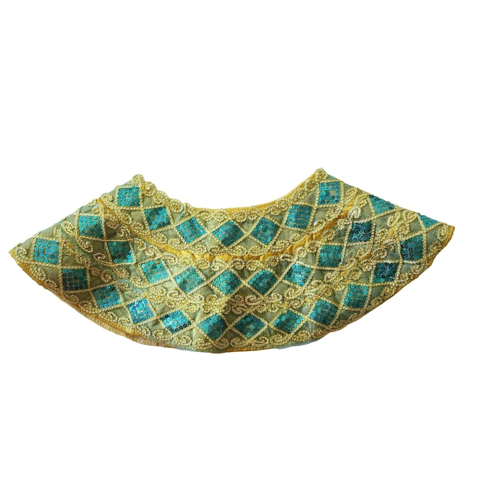 Egyptian Sequin Collar for Costume One Size Blue Gold - Image 2 of 4