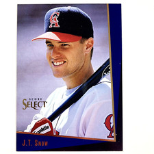 J.T. Snow 1993 Score Select Rookie Traded Card #44 MLB California Angels. rookie card picture