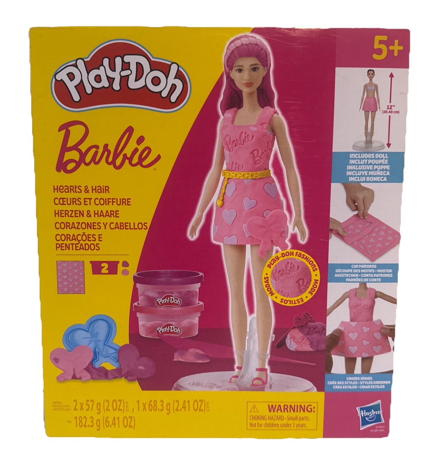Play-Doh Barbie Hearts & Hair Styling Doll Play Set