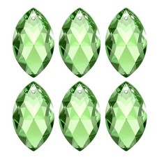 K9 Crystal Pendants Oval Beads, 6 Pack 38mm, Green
