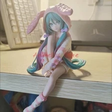 15CM Hatsune Miku Noodle Stopper Figure Rabbit Pajamas PVC Anime Model Toy