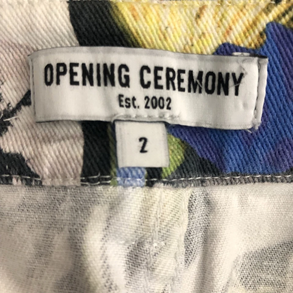 OPENING CEREMONY Size 2 black & white Yellow Cotton Blend Casual Pants - Image 4 of 4