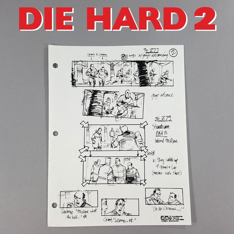 Image 8 of Die Hard 2 - Production Used Storyboard, Bruce Willis at Church Movie Prop 279