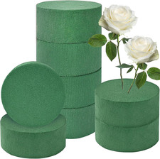 8 PCS round Floral Foam,Green Wet Dry Flower Foam,Florist Plant Foam Block for W