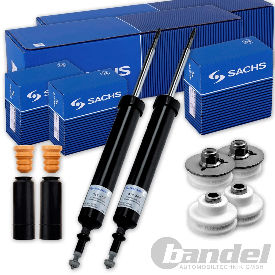 2x SACHS Amortisseurs Arrière + Kit Protection + Coupelles, BMW E81/E82/E90/E91 - Photo 1/1