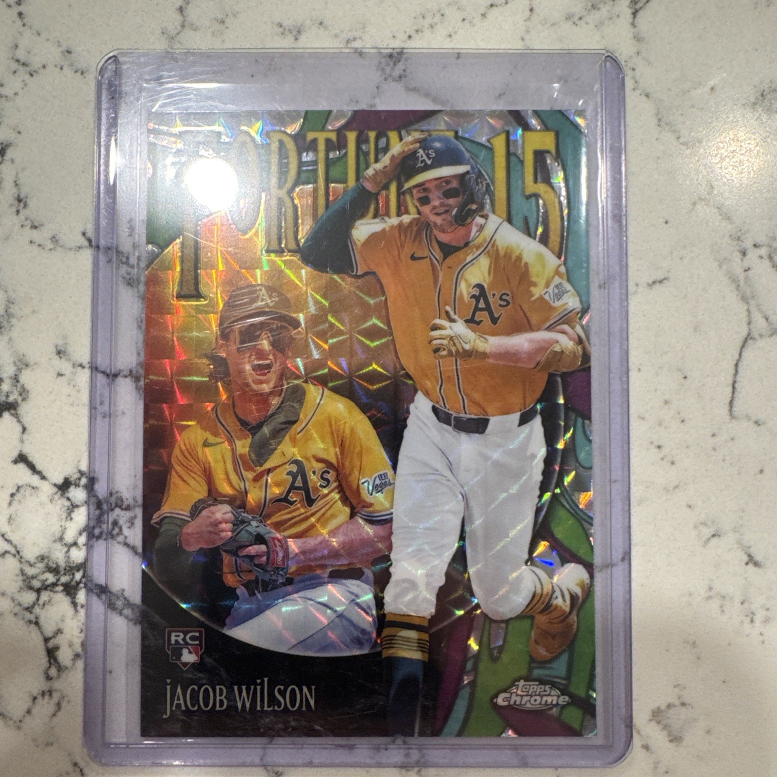 2025 Topps Chrome Update Jacob Wilson Rc Rookie Fortune 15 Geometric Refractor