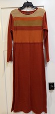 Women’s Burnt Orange Tan Beige Long  Sweater Dress Long Sleeves Size Medium