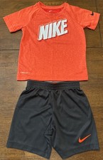 Kids Nike Dri-Fit Shorts T-Shirt Set Toddler Red/Black-Gray Size 4T 45