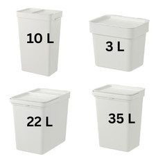 IKEA HÅLLBAR Bin with Lid Light Grey Waste Recycling Kitchen Rubbish Storage