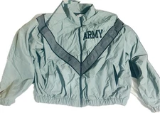 Skilcraft Retro Military US Army IPFU Jacket Mens Wind Breaker Green/Gray, M