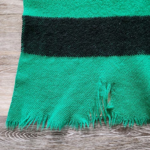 Vintage 1930s 4 Point Wool Trading Blanket Full Green Black Trapper Indian Label - Picture 18 of 22