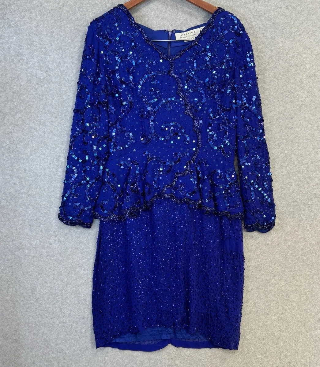 slim fit dress slacks Peplum Style Long Sleeve Sequin Dress I Evening Dresses main image 0