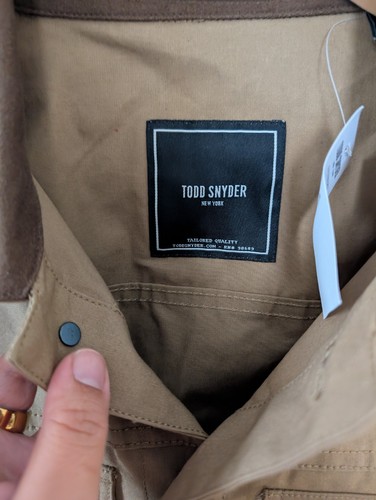 Todd Snyder English Waxed Dylan Jacket Sage Olive Brown Large New! - Picture 3 of 5