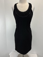Banana Republic 100% Wool Sheath Dress Sz 6 Black Racerback Basic Classic