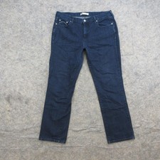 Levi's 505 Straight Leg Jeans Womens 16M Blue Dark Wash High Rise Stretch Denim