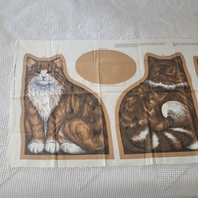 Vintage Cut and Sew Cat Pillows Cranston Print Works 17.5'' x 44.5''