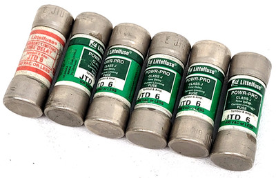 Lot of 6 - JTD6 Littelfuse 6 Amp Fuse Class J - Next Day Option