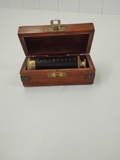 Vintage Brass Captains Spyglass Collapsible Telescope 4-6  With Wooden Box