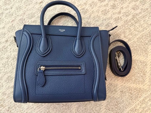 CELINE Luggage Nano Dark Indigo Mini Handbag