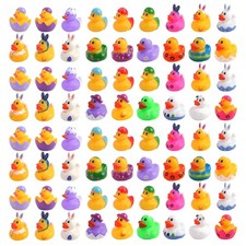 72 Pcs Easter Rubber Ducks - Easter Ducks Bag Fillers Ducking, Bathtub Toys, ...