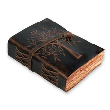 LEATHER VILLAGE Tree of Life Journal - 8 X 6 (A5) inches - Rustic Brown - 200