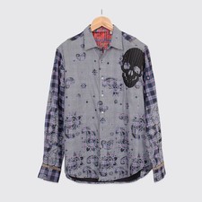 Robert Graham Shirt Size XL Multicolor Check Embroidered Cotton Limited Edition