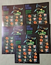 2002 37c American Bats / Night Friends Mint Stamp Sheet #3661/3664 (Lot of 5)