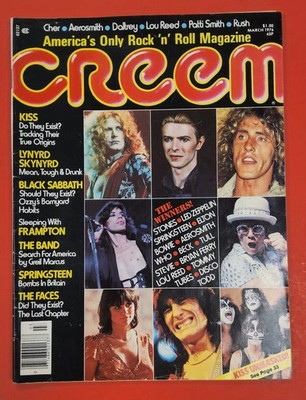 Creem Magazine March 1976 Readers Poll KISS Black Sabbath Queen Frampton 